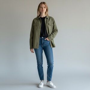 Vintage Woolrich Women’s Olive Green Button Jacket Shacket Fleece Size Large